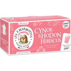 LES 2 MARMOTTES Infusion Cynorrhodon, Hibiscus (la boite de 30 sachets 88g)