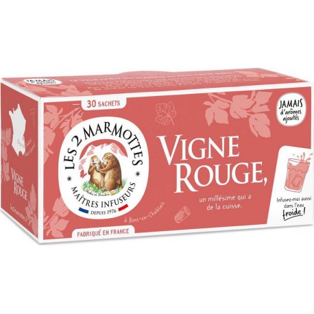 LES 2 MARMOTTES Infusion Vigne Rouge (la boite de 30 sachets 45g)