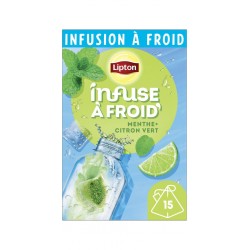 LIPTON Infusion à froid menthe citron vert (la boite de 15 sachets)