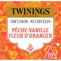 TWININGS Infusion pêche vanille fleur d'oranger (la boite de 20 sachets)