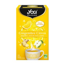 YOGI Thé infusion au gingembe citron et zeste de pomme (la boite de 15 sachet)