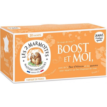 LES 2 MARMOTTES Infusion Boost Et Moi (la boite de 30 sachets 55g)