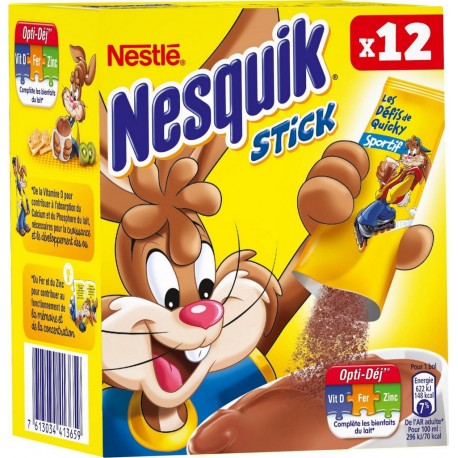 NESQUIK Chocolat en poudre (les 12 sticks de 13,5 g)