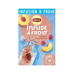 LIPTON Infusion à froid pêche framboise (la boite de 15 sachets)