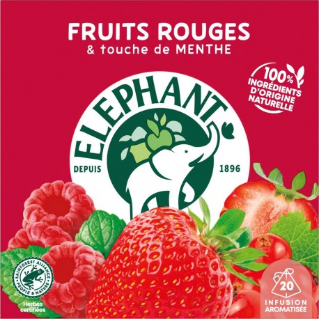 ELEPHANT Infusion fruits rouges touche de menthe (la boite de 20 sachets)