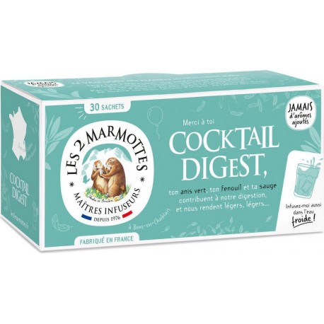 LES 2 MARMOTTES Infusion Cocktail Digest (la boite de 30 sachets ) 55G 55L