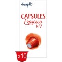 SIMPL Café Capsules Compatibles Nespresso Expresso n°7 (10) 50G