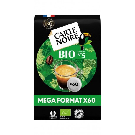 CARTE NOIRE Café dosettes Bio n°5 compatibles Senseo (60 dosettes)