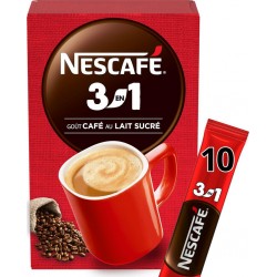 NESCAFE Café Soluble 3en1 Café au lait sucré (165g 10 sticks)