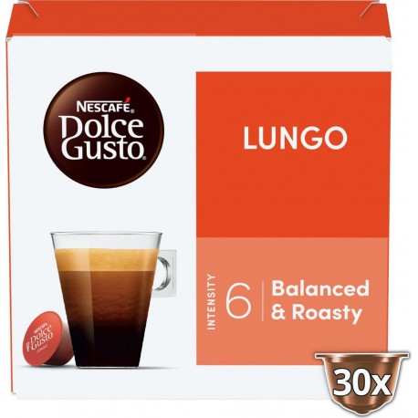 NESCAFE DOLCE GUSTO Café capsules compatible Dolce Gusto Lungo (30 capsules)