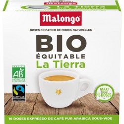 MALONGO CAFE Café dosettes Compatibles Malongo la tierra bio (16 dosettes)