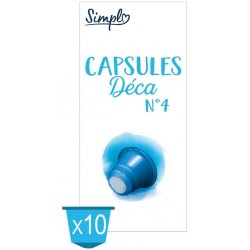 SIMPL Café Capsules Compatibles Nespresso Décaféiné n°4 (10) 50G 50L