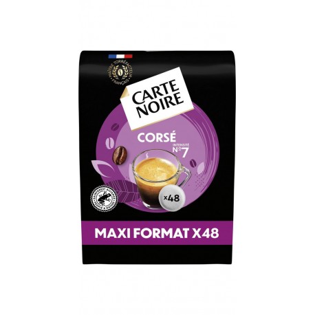 CARTE NOIRE Café dosettes Corsé n°7 compatibles Senseo (48 dosettes)