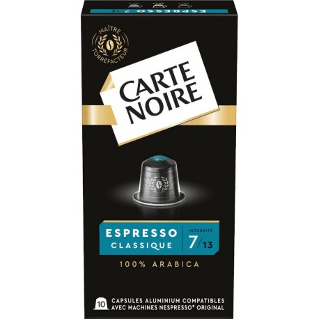 CARTE NOIRE Café capsules Espresso Classique n°7 compatibles Nespresso (10 capsules)