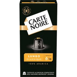 CARTE NOIRE Café capsules Lungo Classique n°6 compatibles Nespresso (10 capsules)