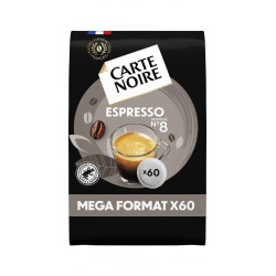 CARTE NOIRE Café dosettes Espresso n°8 compatibles Senseo (60 dosettes)