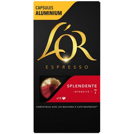 L OR Café capsules splendente intensité 7 compatibles Nespresso L'OR (capsules) 10 10L