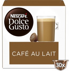 NESCAFE DOLCE GUSTO Café capsules Compatible Dolce Gusto café au lait intensité 7 (30 capsules)