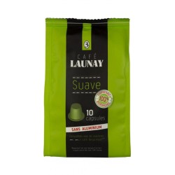 LAUNAY Café capsules Compatibles Nespresso Suave biodégradables (10 capsules)