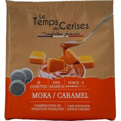 LE TEMPS DES CERISES Café dosettes Compatibles Senseo saveur caramel (dosettes) 16 16L