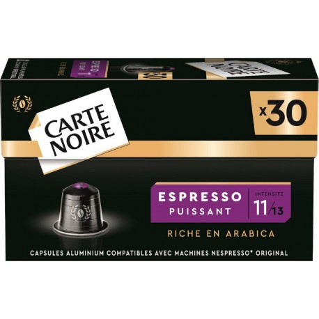 CARTE NOIRE Café capsules Espresso Puissant n°11 compatibles Nespresso (30 capsules)