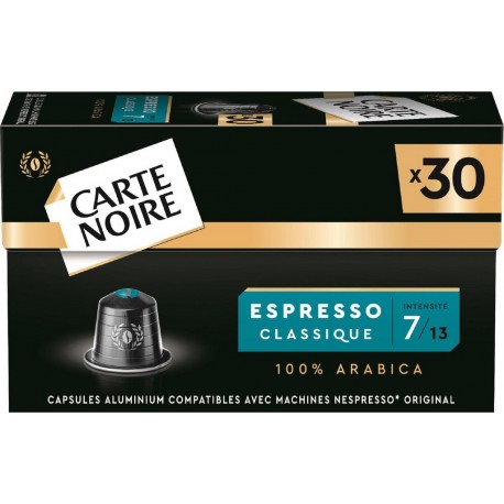 CARTE NOIRE Café capsules Espresso Classique n°7 compatibles Nespresso (30 capsules)