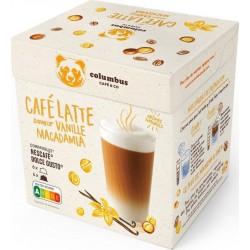 COLUMBUS Capsules de café latte vanille macadamia compatibles Nescafé et Dolce Gusto (12 capsules)