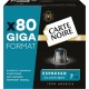 GIGA FORMAT CARTE NOIRE Café capsules Espresso Classique n°7 compatibles Nespresso (80 capsules)