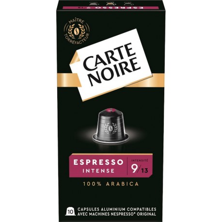 CARTE NOIRE Café capsules Espresso Intense n°9 compatibles Nespresso (10 capsules)