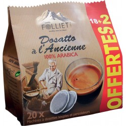 FOLLIET Café dosettes Compatibles Senseo à lancienne (20 dosettes)