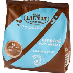 LAUNAY Café dosettes Compatibles Senseo décaféiné (18 dosettes)