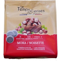 LE TEMPS DES CERISES Café dosettes Compatibles Senseo saveur noisette (16 dosettes)