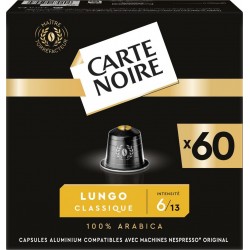 CARTE NOIRE Café capsules Lungo Classique n°6 compatibles Nespresso (60 capsules)