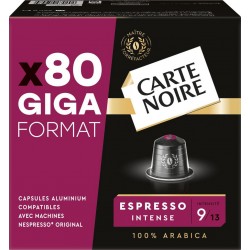 GIGA FORMAT CARTE NOIRE Café capsules Espresso Intense n°9 compatibles Nespresso (80 capsules)