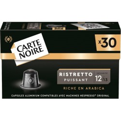 CARTE NOIRE Café capsules Ristretto Puissant n°12 compatibles Nespresso (30 capsules)