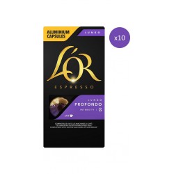 L OR ESPRESSO Café Capsules Lungo Profondo Intensité 8 Compatibles Nespresso L'OR ESPRESSO (lot de 10 boites de 10) CAPSULES L