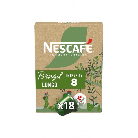 NESCAFE FARMERS ORIGINS Capsules de café Brazil Lungo intensité 8 (18) CAPSULES L