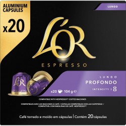 L OR Café capsules lungo profondo intensité 8 compatibles Nespresso L'OR (capsules) 20 20L