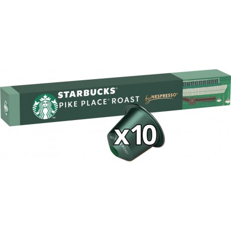 STARBUCKS Café capsules Compatible Nespresso Pike Place Roast intensité 7 By Nespresso 10 capsules