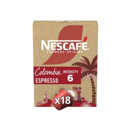 NESCAFE FARMERS ORIGINS Capsules de café Colombia Espresso intensité 6 (18 capsules)