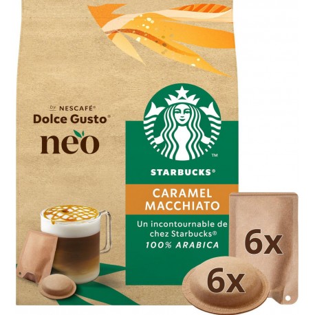 NEO NESCAFE DOLCE GUSTO NEO Café dosettes Compatibles Dolce Gusto NEO caramel macchiato 100% arabica NESCAFE DOLCE GUSTO NEO (6