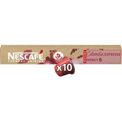 NESCAFE FARMERS ORIGINS Capsules de café Colombia Espresso Décaf intensité 6 (10 capsules)