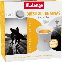 MALONGO CAFE Café dosettes Compatibles Malongo Espresso du Brésil (dosettes) 12 12L