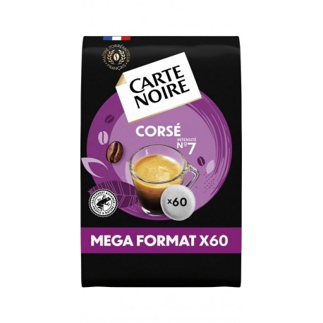 CARTE NOIRE Café dosettes Corsé n°7 compatibles Senseo (60 dosettes)