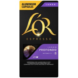 L OR Café capsules lungo profondo intensité 8 compatibles Nespresso L'OR (capsules) 10 10L