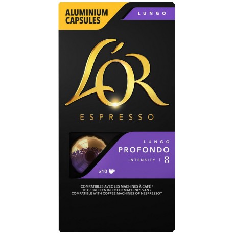 L OR Café capsules lungo profondo intensité 8 compatibles Nespresso L'OR (capsules) 10 10L