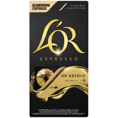 L OR Café capsules or absolu intensité 9 compatibles Nespresso L'OR (capsules) 10 10L