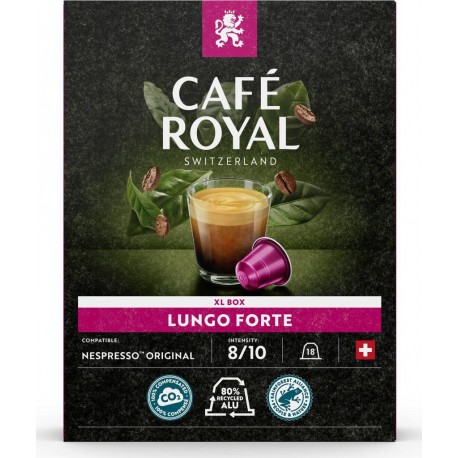 CAFE ROYAL Café capsules Compatibles Nespresso lungo forte n°8 (8 capsules) 1 1L