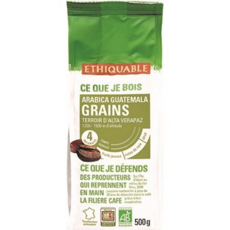 ETHIQUABLE Café en grains 500g