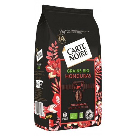 CARTE NOIRE Café en grains Honduras Bio 100% arabica 1kg